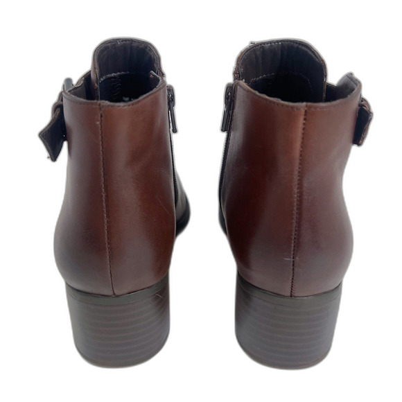 Naturalizer Dora Brown Leather Ankle Boots Booties Buckled Women's Size 8 - Picture 8 of 8